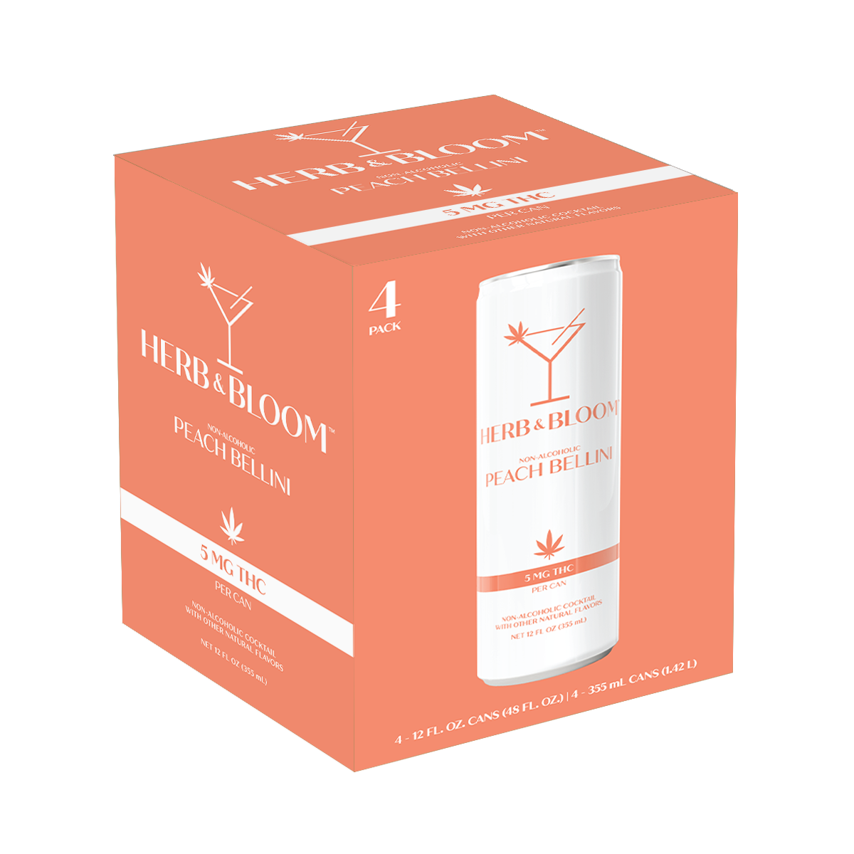 Herb & Bloom – Peach Bellini 12oz Can 4pk