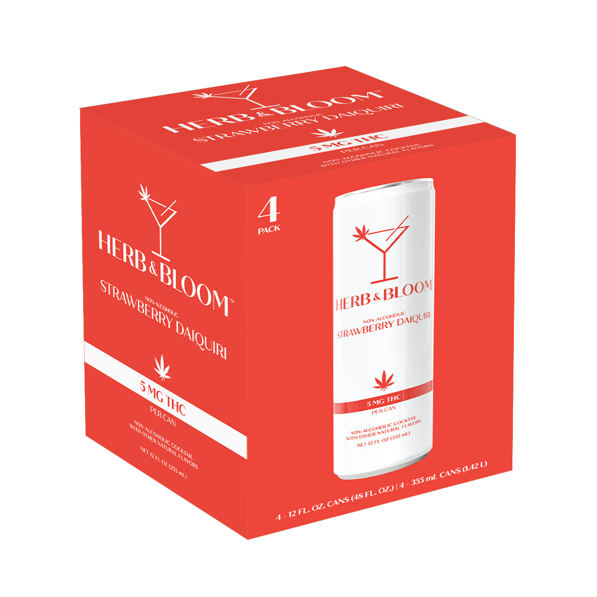 Herb & Bloom – Strawberry Daiquiri 12oz Can 4pk